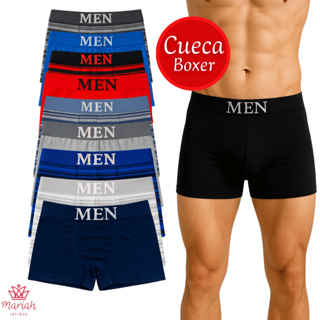 Kit 12/10/8/6 ou 4 Cuecas Boxer Adulto Box Microfibra Premium Cores Aleatórias em Oferta na Shopee
