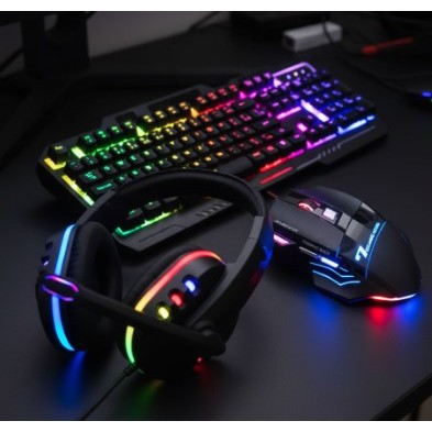 Kit Gamer RGB - Teclado À Prova D’Água + Mouse 7 Botões + Headset 7.1