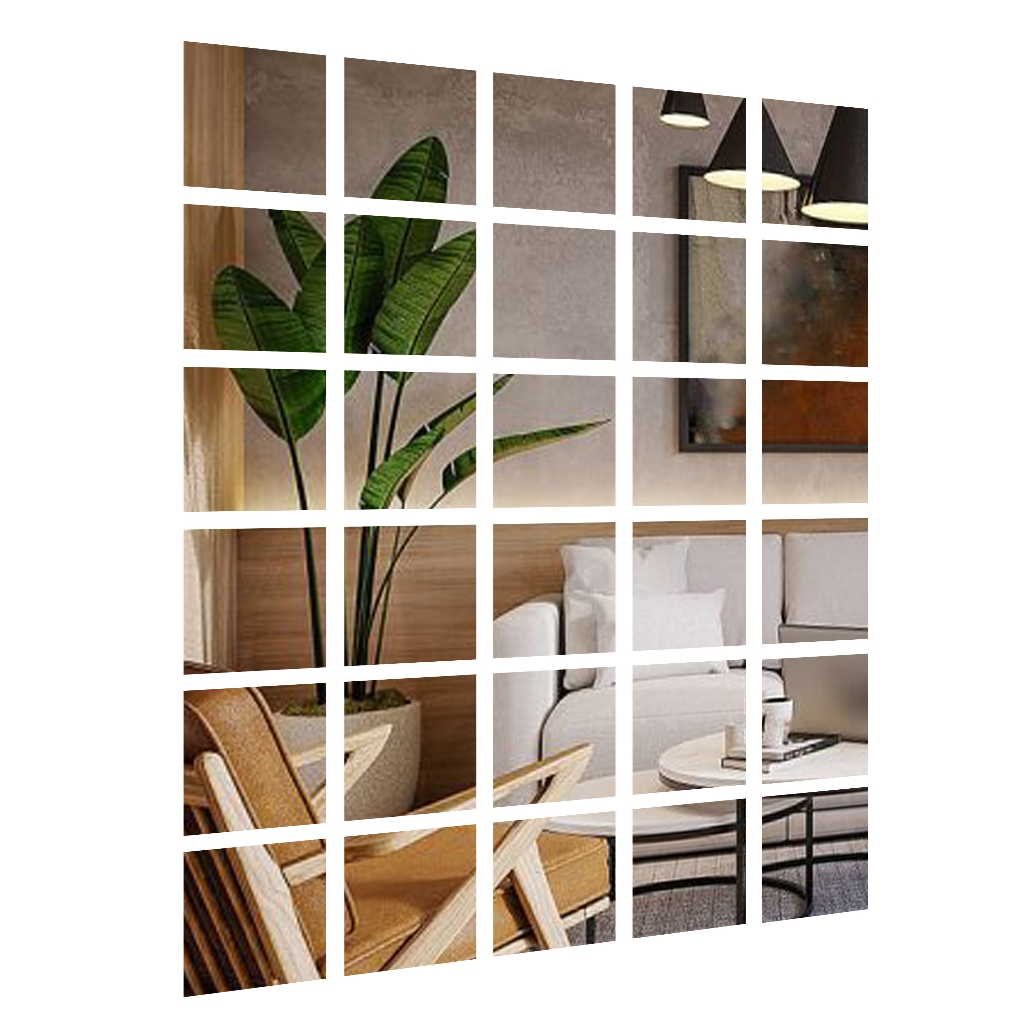Kit 30 unidades espelho vidro cristal pastilha 8,5x8,5 decoração, composição design, artesanato