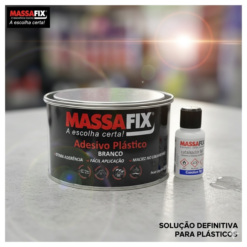 Massa Plástica Adesivo 400g + Catalisador 7g - Massa Fix