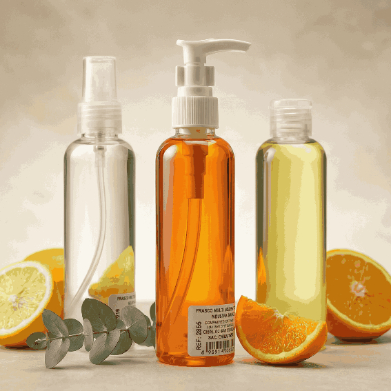 Recipiente Plásticos Para Viagem Spray Pump E Tampa Flip Ideal Para Shampoo Sabonetete Creme