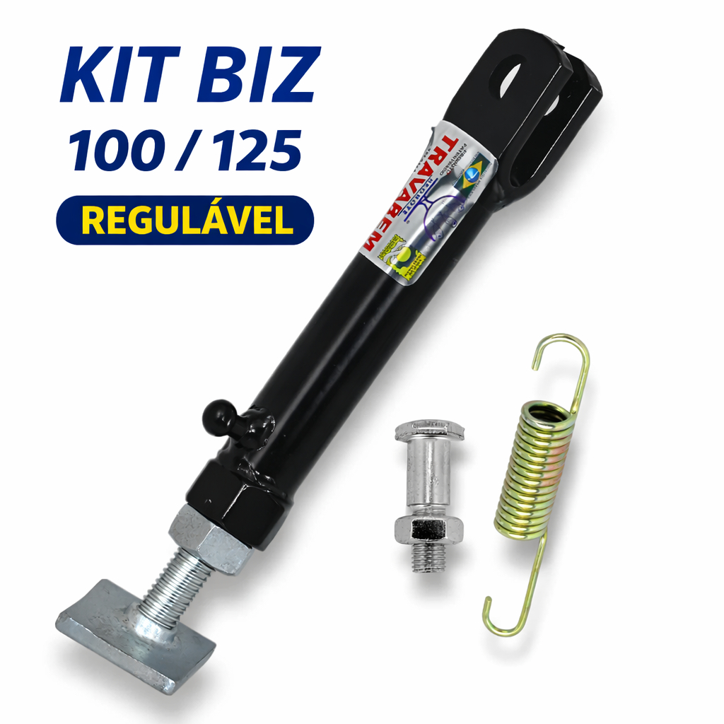 Cavalete Pezinho Descanso Lateral Regulável Honda Biz 100 125 1998 a 2025 + Mola Parafuso