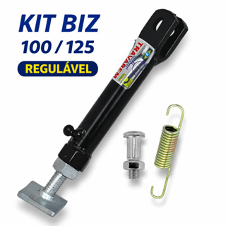 Cavalete Pezinho Descanso Lateral Regulável Honda Biz 100 125 1998 a 2025 + Mola Parafuso em Oferta na Shopee