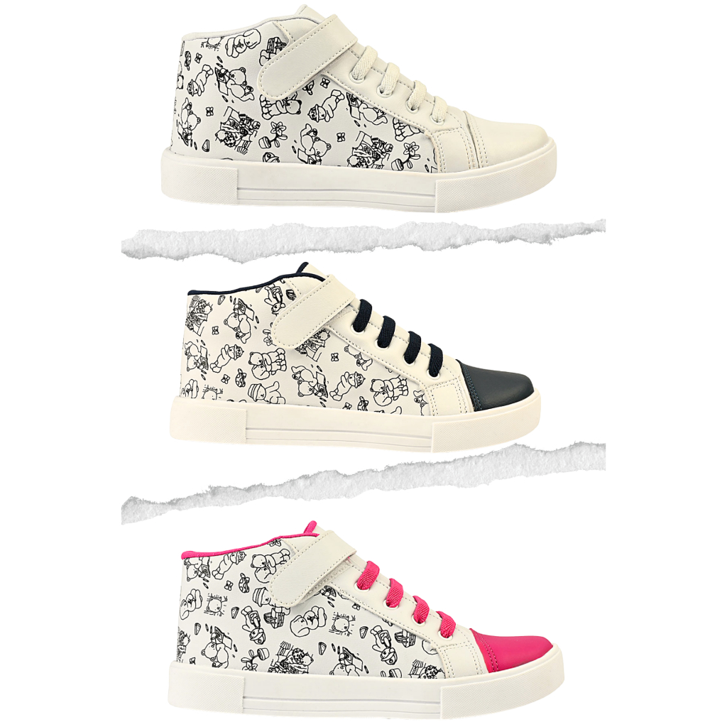 Tênis Infantil Menina Bob Antiderrapante Aulas Passeio Azul Marinho Pink Branco Desenho Pintar em Oferta na Shopee