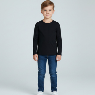 Camiseta Manga Longa Infantil Térmica Peluciada Básica Unissex Segunda Pele Com Proteção UV em Oferta na Shopee