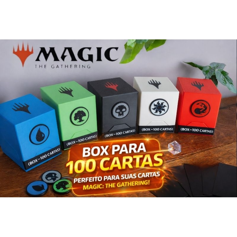 Deck box mtg caixa para 100 cartas de Magic the gathering comander jogo de jogo de RPG