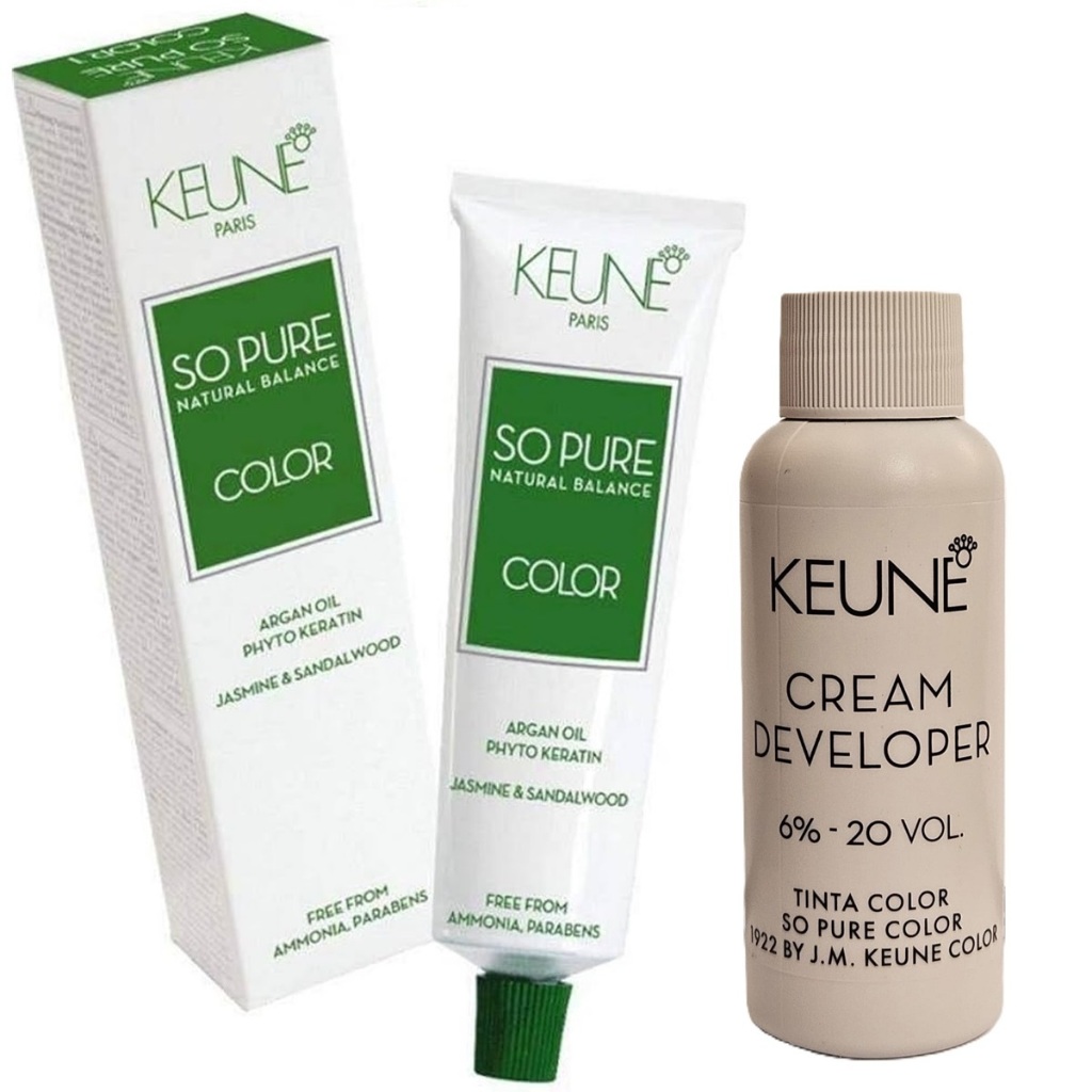 Tinta Keune So Pure 0/11 Azul Cinza + Ox Cream Dev 6% 20 Vol