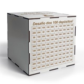 Cofre Desafio 20mil/10mil/5mil/1mil - Caixa Dinheiro De Madeira - Método Japonês - Escolha seu Objetivo! em Oferta na Shopee