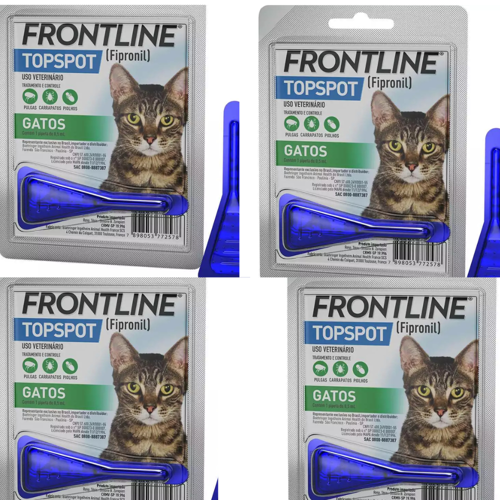 Kit Frontline Topspot Antipulgas e Carrapatos Gatos 4Un em Oferta na Shopee