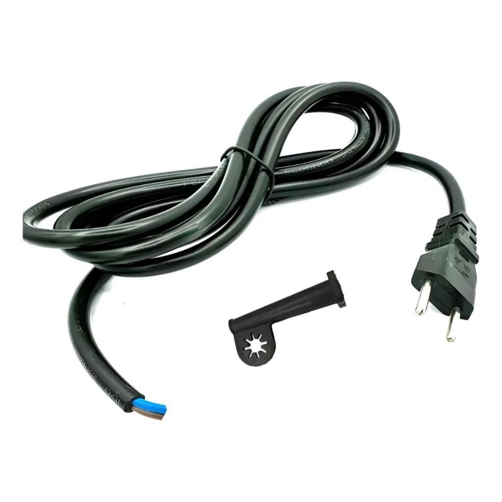Cabo Elétrico Para Furadeiras 2x1 C/ 2 Metros compatível com Bosch, Makita, e Diversas Marcas