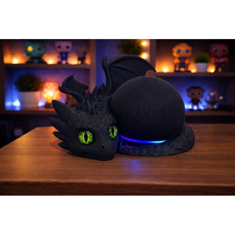 Suporte Alexa Dragão Echo Dot | Decoração de Casa |