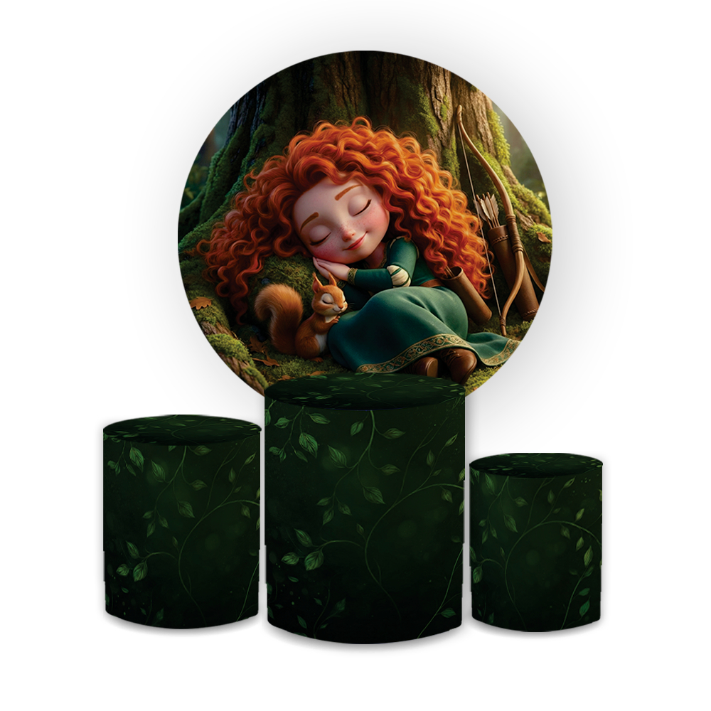 Kit Capa Painel Redondo Cilindros V@lente Disny Princesa Menina Decoração Para Festa Infantil Oferta