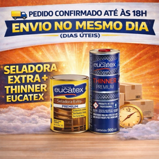 Kit Seladora Extra Concentrada Premium Madeira 900ml + Diluente Thinner Eucatex 900ml 9800 em Oferta na Shopee