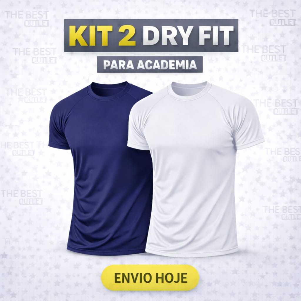 Kit 2 Camisa Poliéster Dry Fit Masculina em Oferta na Shopee