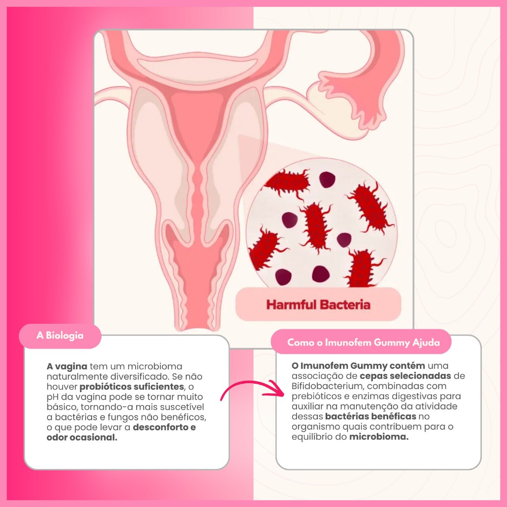 Imunofem Gummy Probiótico 40bi Feminino PH Íntimo Saudável — imagem 2 de 2