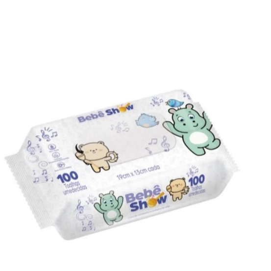 kit com 12 Pacotes Toalhas Umedecidas Bebe Show com 100 Toalinhas .. 1.200 UNid