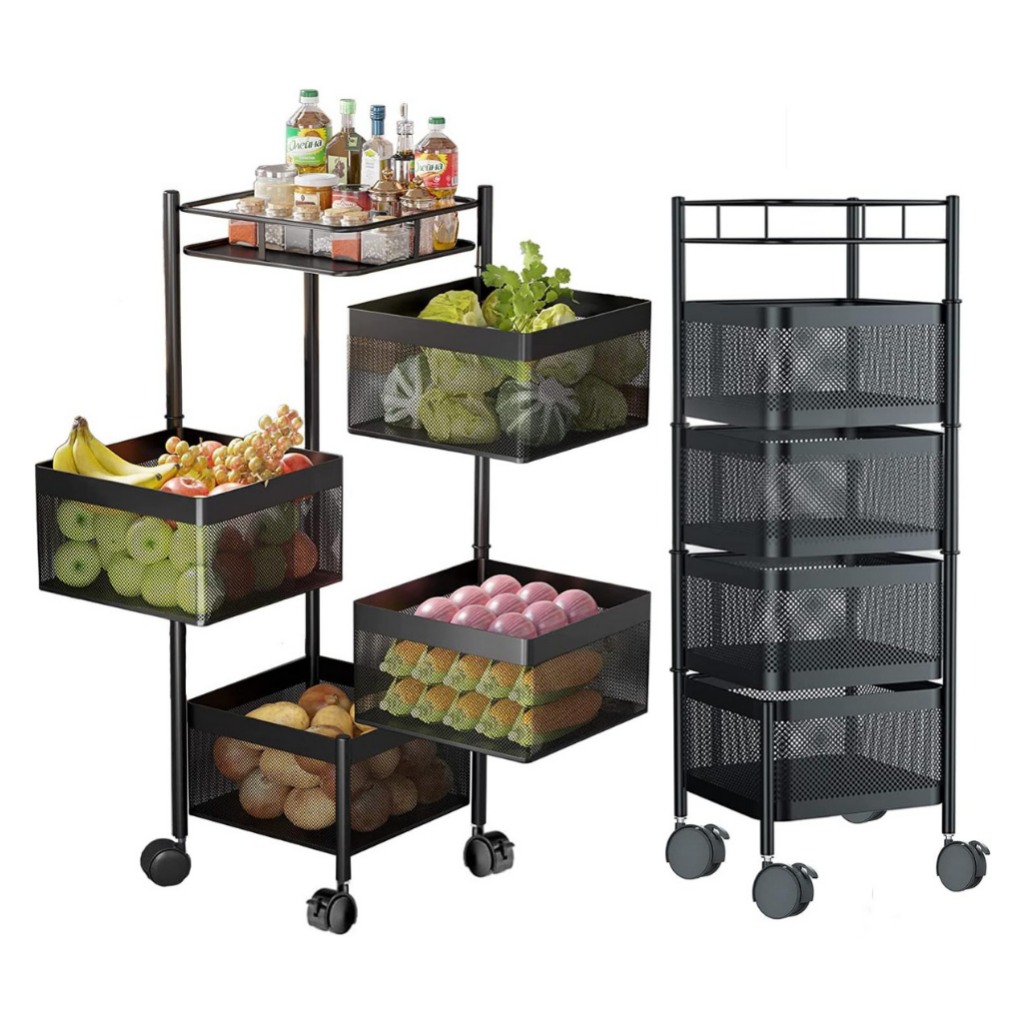 Fruteira Organizadora Articulada Carrinho Multiuso 5 Andares Com Rodas em Oferta na Shopee