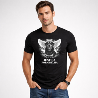 Camiseta Masculina Justiça Por Orelha Causa Animal Novidade em Oferta na Shopee