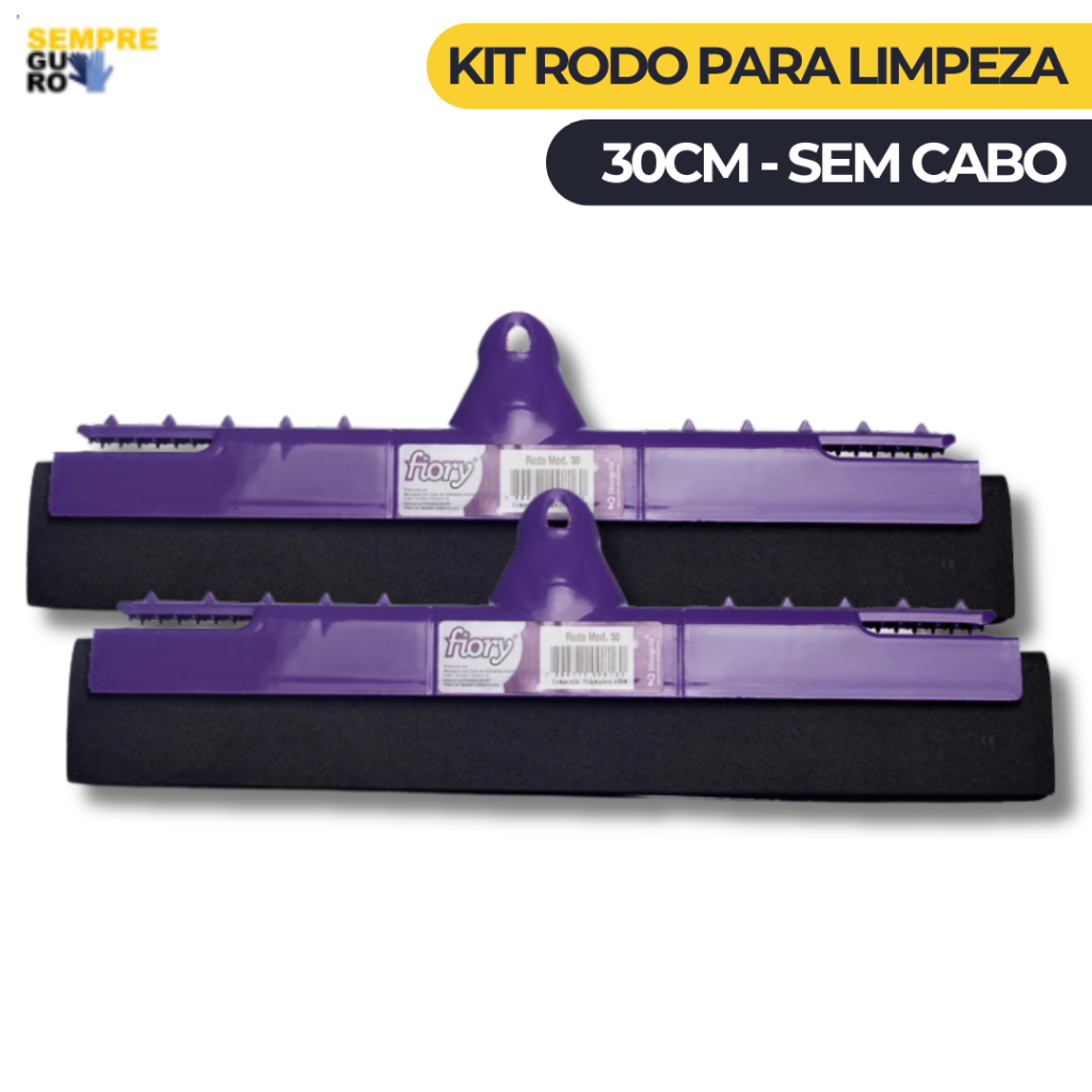Kit Base Rodo de Limpeza | Puxa Água do Banheiro e Casa - 30CM e Cores Sortidas