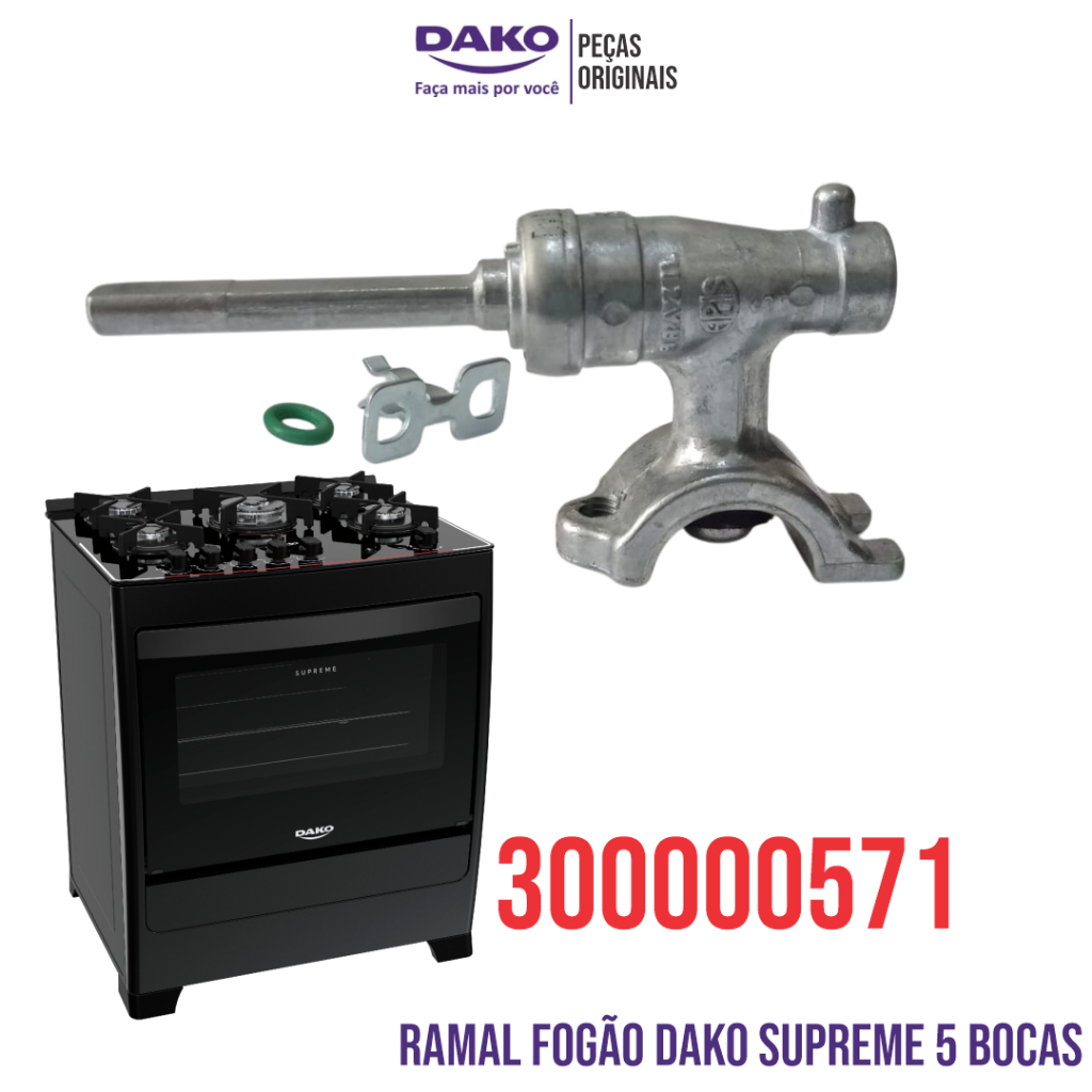 Registro Ramal Valvula Fogão Dako Supreme Original 1 Peça