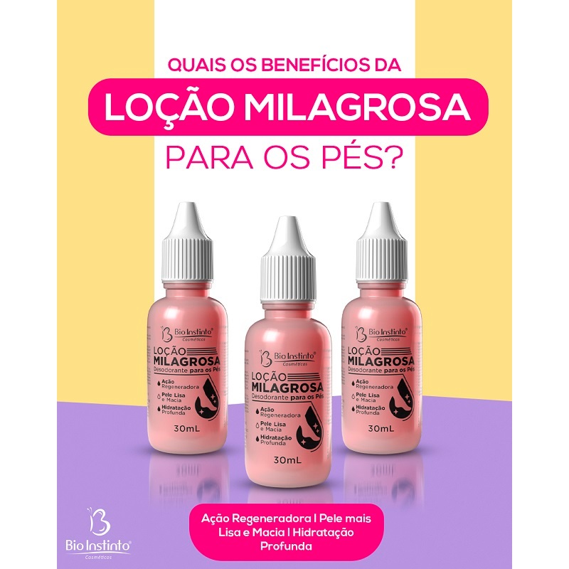 06 UN Loção Milagrosa - Desodorante e Hidratante para os Pés 30ml