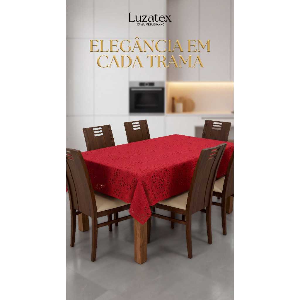 Toalha de Mesa Renda 6 e 4 Lugares Luzatex em Oferta na Shopee