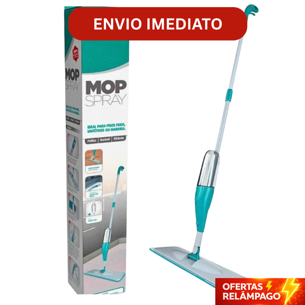 MOP Spray Rodo Esfregão com Reservatório Rodo Magico Limpa Seca
