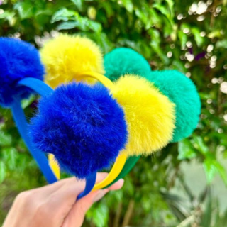 Tiara Infantil Menina Pompom Brasil Colorida Copa do Mundo Fantasia Criança Arquinho em Oferta na Shopee