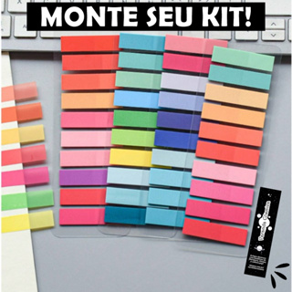Flags para livros / notas adesivas / marcador de páginas / notas transparentes em Oferta na Shopee
