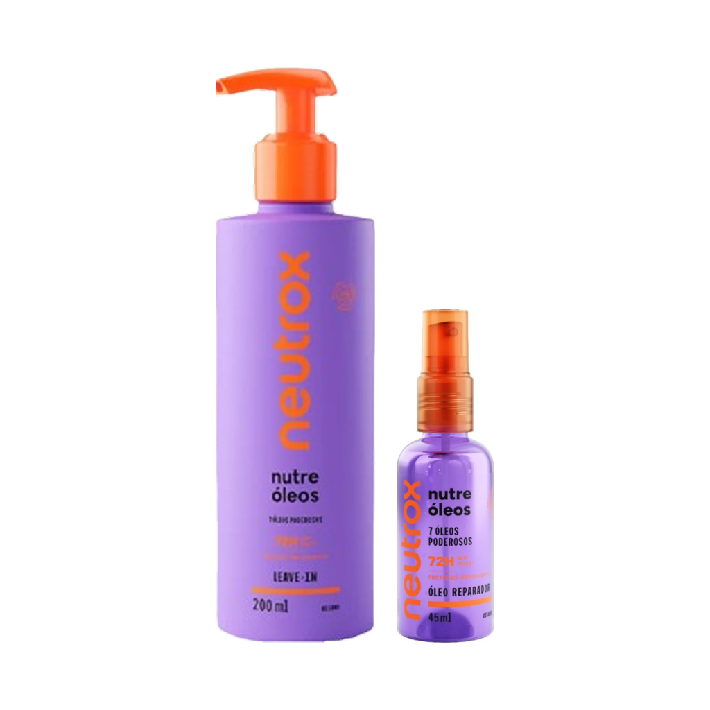 Kit Leave-In 200ml + Óleo Finalizador 45ml Neutrox Nutre Óleos em Oferta na Shopee