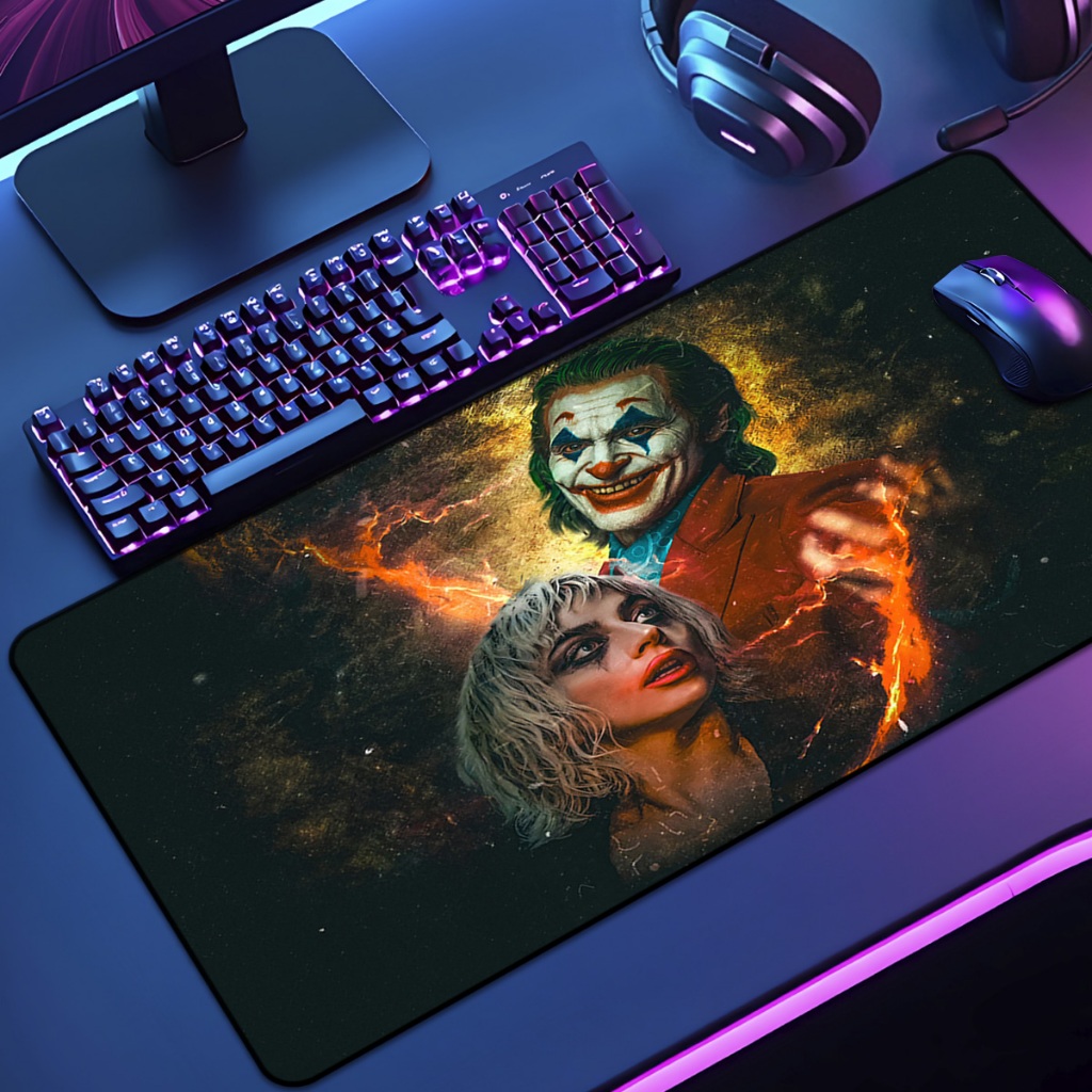 Mouse Pad Coring Joker Gamer XXL Antiderrapante Setup Speed Extra Grande Diversas Borda Costurada