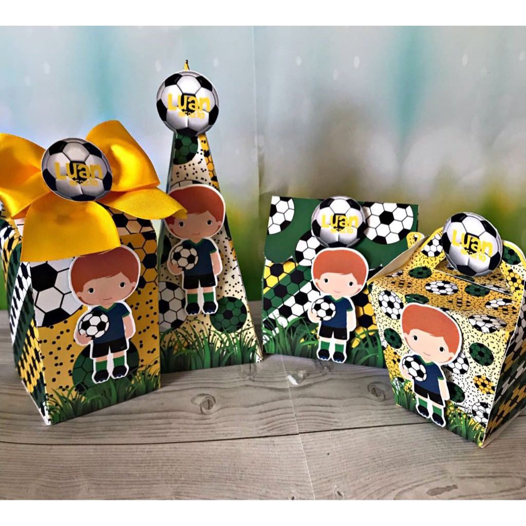 Kit Festa 20 Caixas Personalizadas Tema Seleção Brasileira – Lembrancinhas para Festa