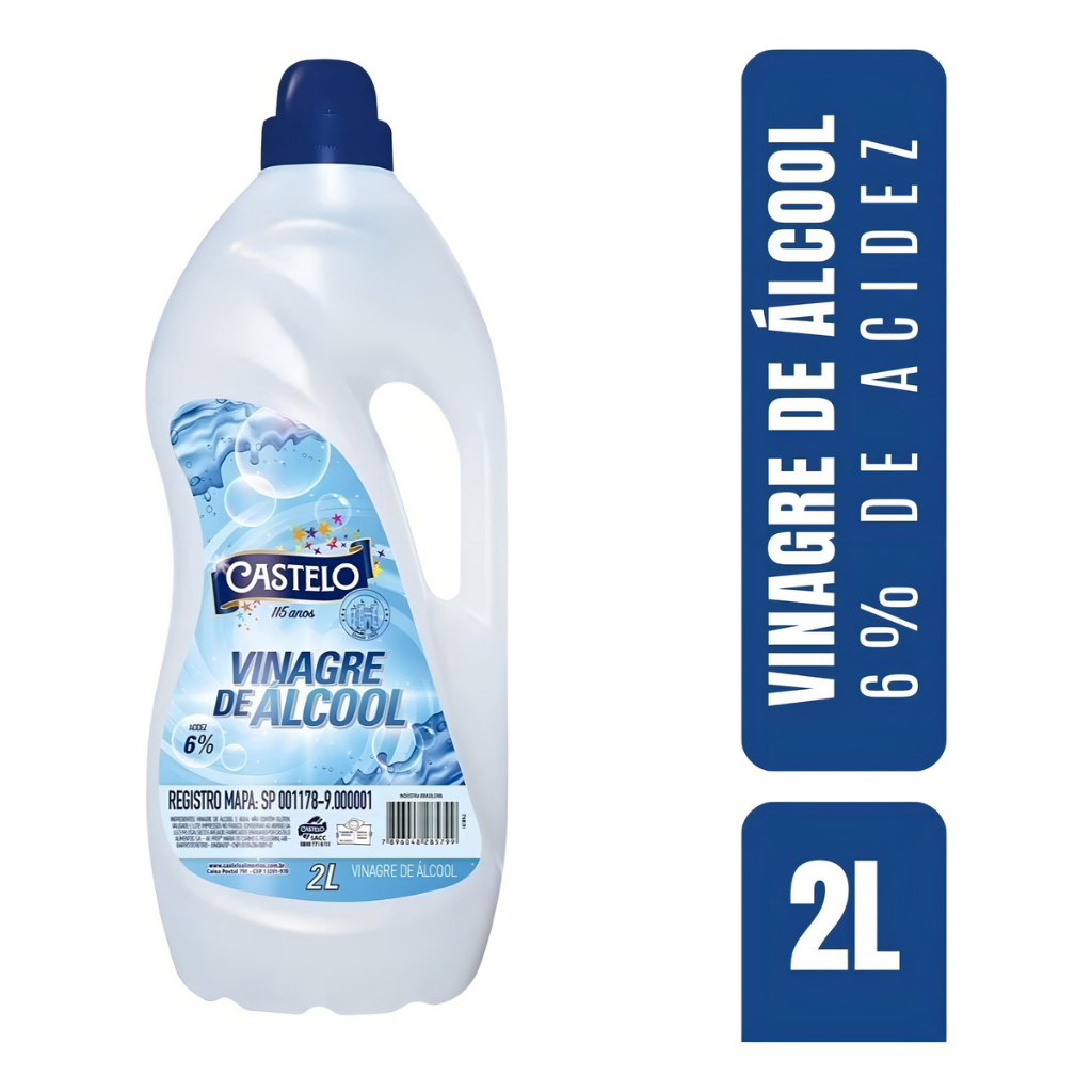 VINAGRE CASTELO ALCOOL 6% 2L em Oferta na Shopee