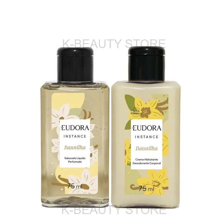 KIT Instance Baunilha Mini: Sabonete Líquido 75ml + Loção Hidratante Desodorante Corporal Baunilha 75ml em Oferta na Shopee