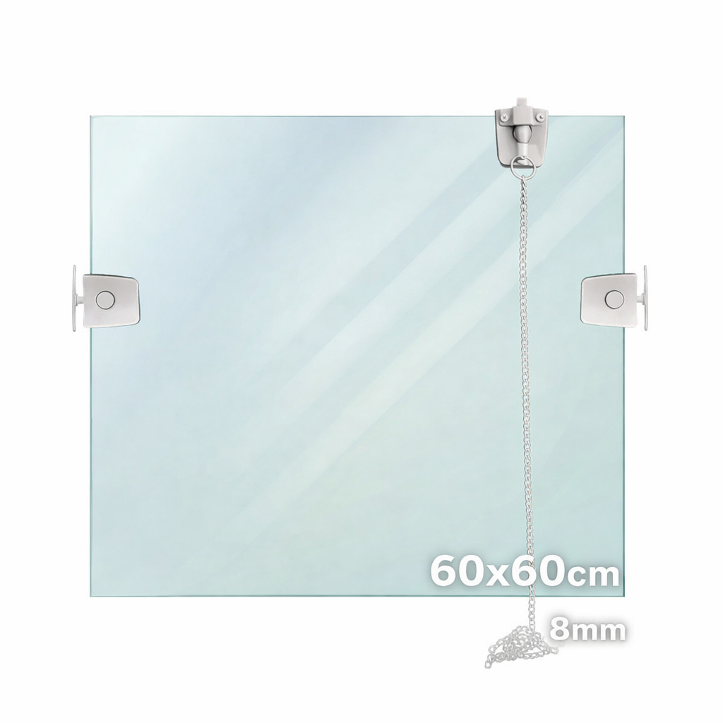 Janela Básculante, Báscula 60x60 8mm Incolor, Verde, Fumê + Kit de Instalação Fácil. Envio Rápido