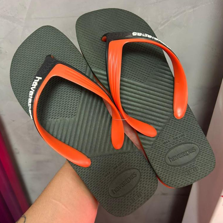 Chinelo Havaianas Masculina Correia Larga Original Dual Verde Olive