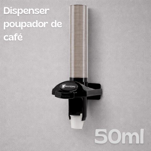 Dispenser Poupador Copo Cafe/coffee 50ml Multicopo Preto/Branco em Oferta na Shopee