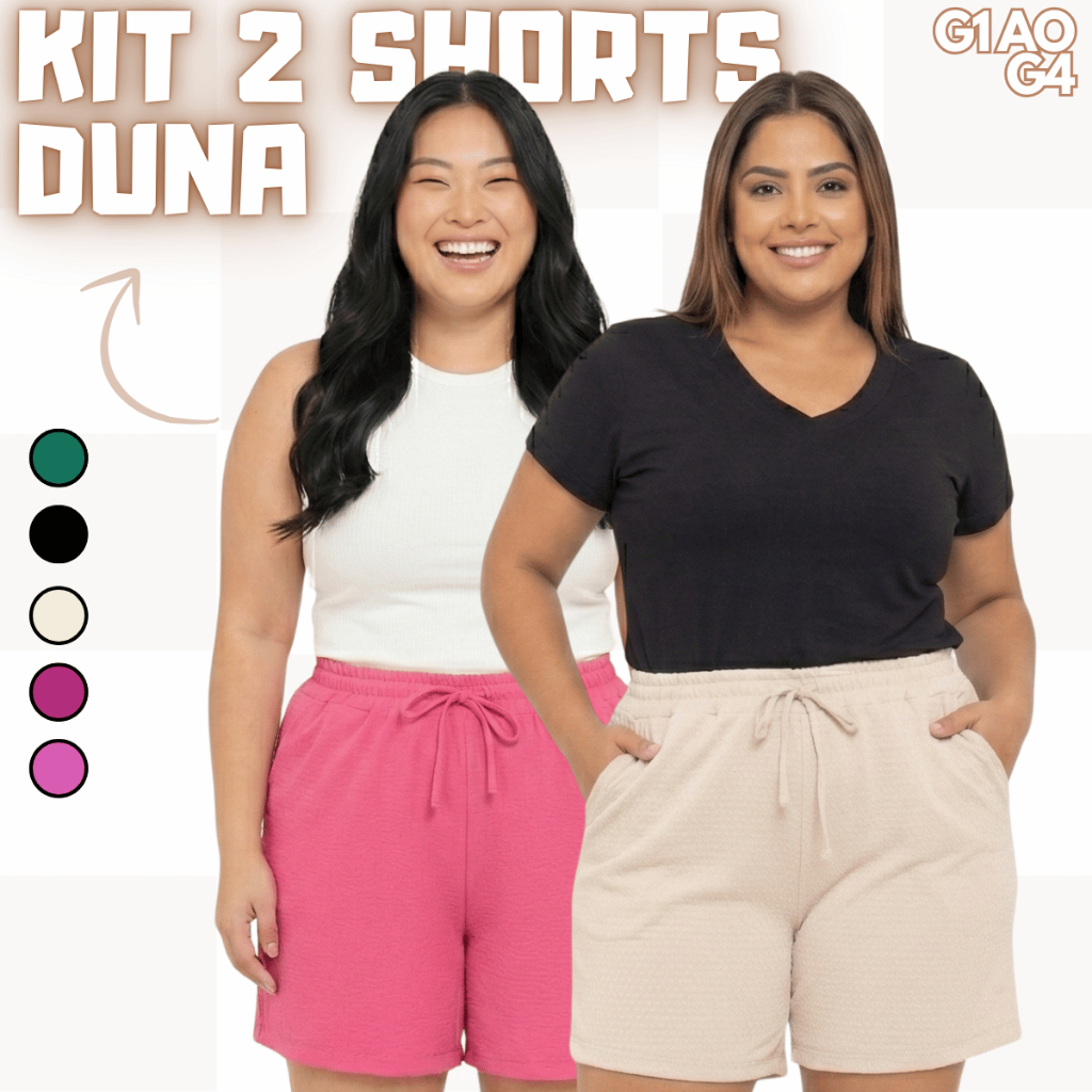 Shorts Feminino Bermuda Feminina Plus Size Soltinho Leve Saída Praia  G1 G2 G3 G4 Cintura Verão Novo