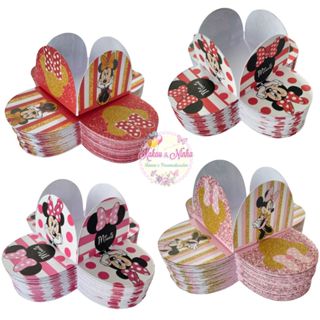 50 Forminhas 4 Pétalas Minnie Rosa/Vermelha Festas Aniversários para doces Decoração Confeitaria em Oferta na Shopee