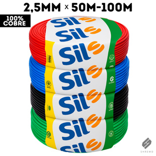 Rolo Fio Elétrico Cobre Flexível Antichama 50/100 Metros 2,5mm Sil Cores em Oferta na Shopee