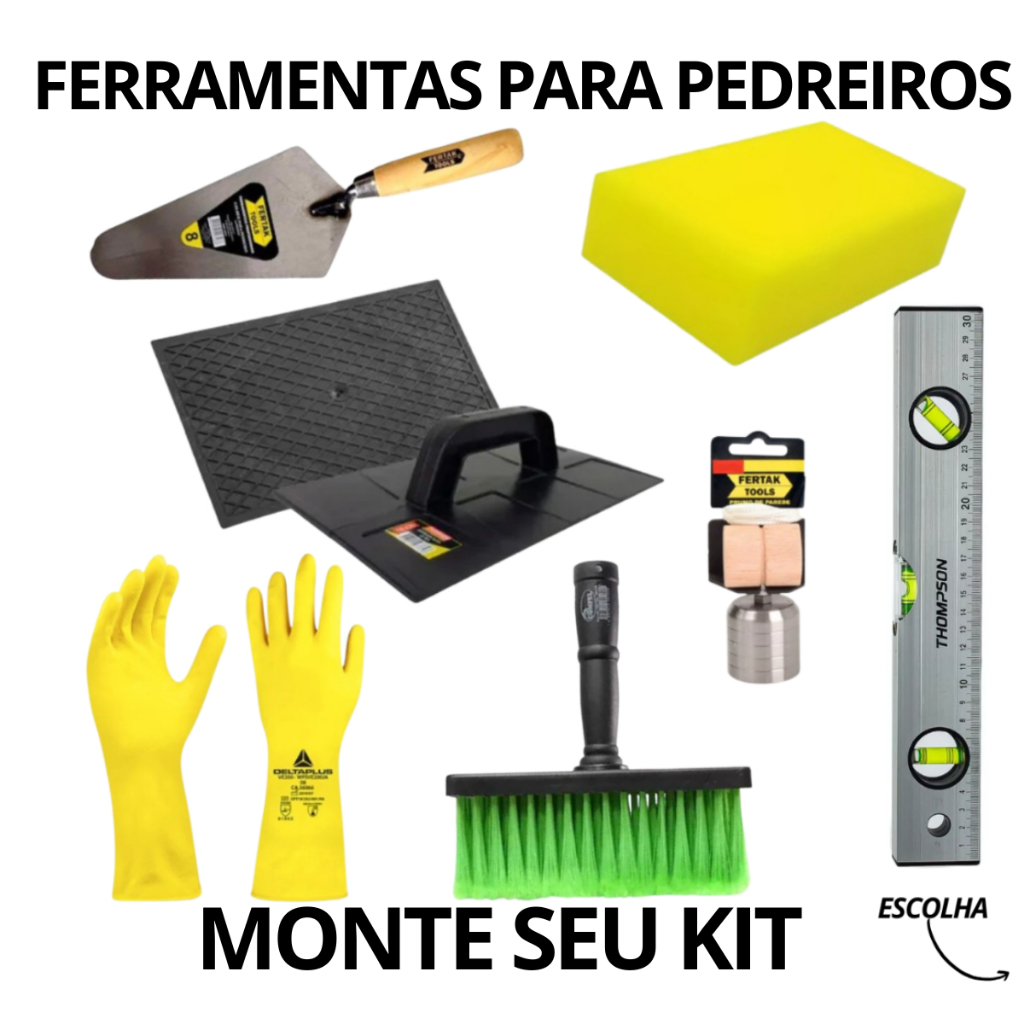 Ferramentas Para Pedreiro Reboco Obras Reformas - Escolha as ferramentas e Monte o seu kit