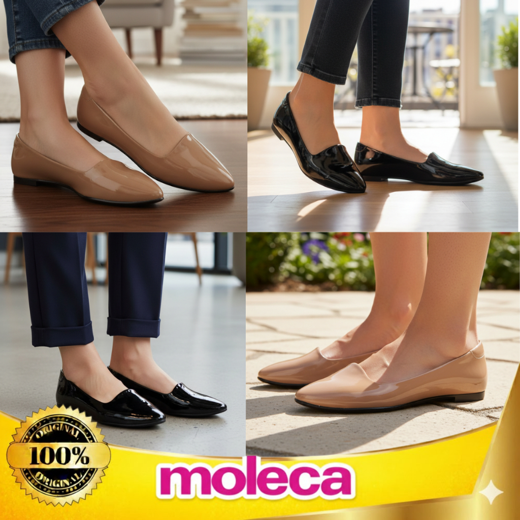 Sapatilha Moleca Flat Feminina Social Verniz Leve Bico Fino Confort Original