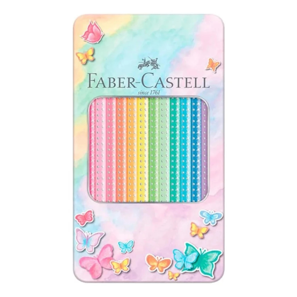 Lápis de Cor Faber-Castell Sparkle 12 Cores Pastel Lata