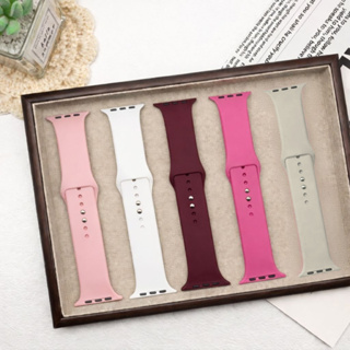 Kit 5 Pulseiras Silicone Liso Confortável Para AppleWatch Smartwatch 38/40/41/42/45/49/Serie1046mm em Oferta na Shopee