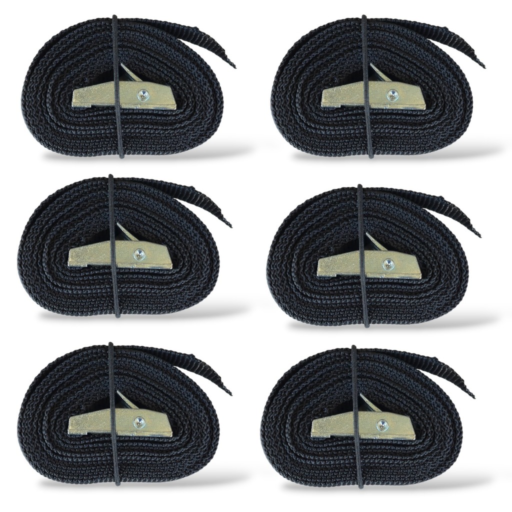Kit 6 Fitas De Amarração De Carga Com Presilha 2,5m 400kg