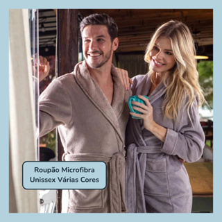 Roupão Plush Microfibra Adulto Sofisticata Unissex Alta Gramatura Linha Premium Extra Macio em Oferta na Shopee