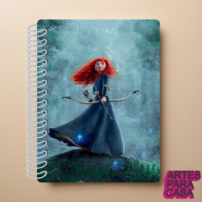 Adesivo para Capa de Caderno Decoração Escolar Infantil Filme Valente Merida Princesa Cachos