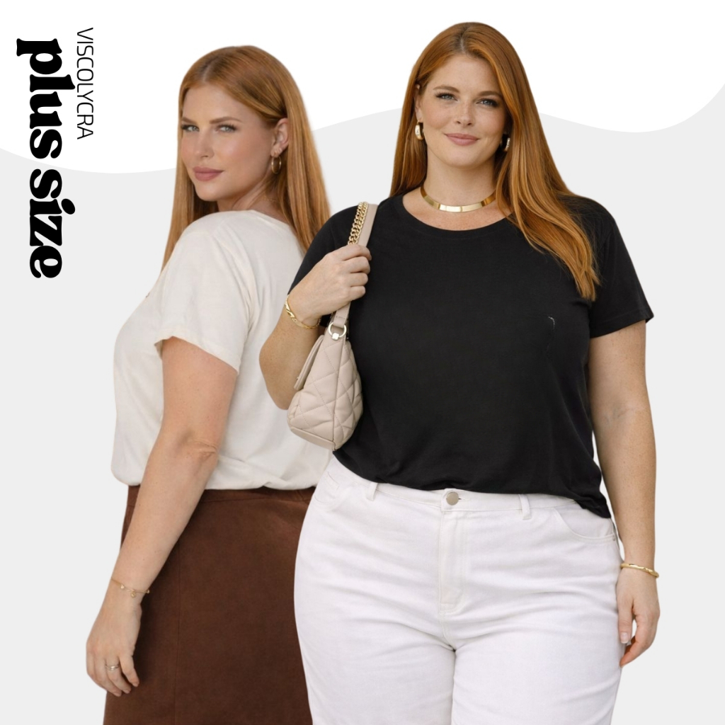Blusa T-Shirt Lisa Plus Size Moda Feminina GG e G1