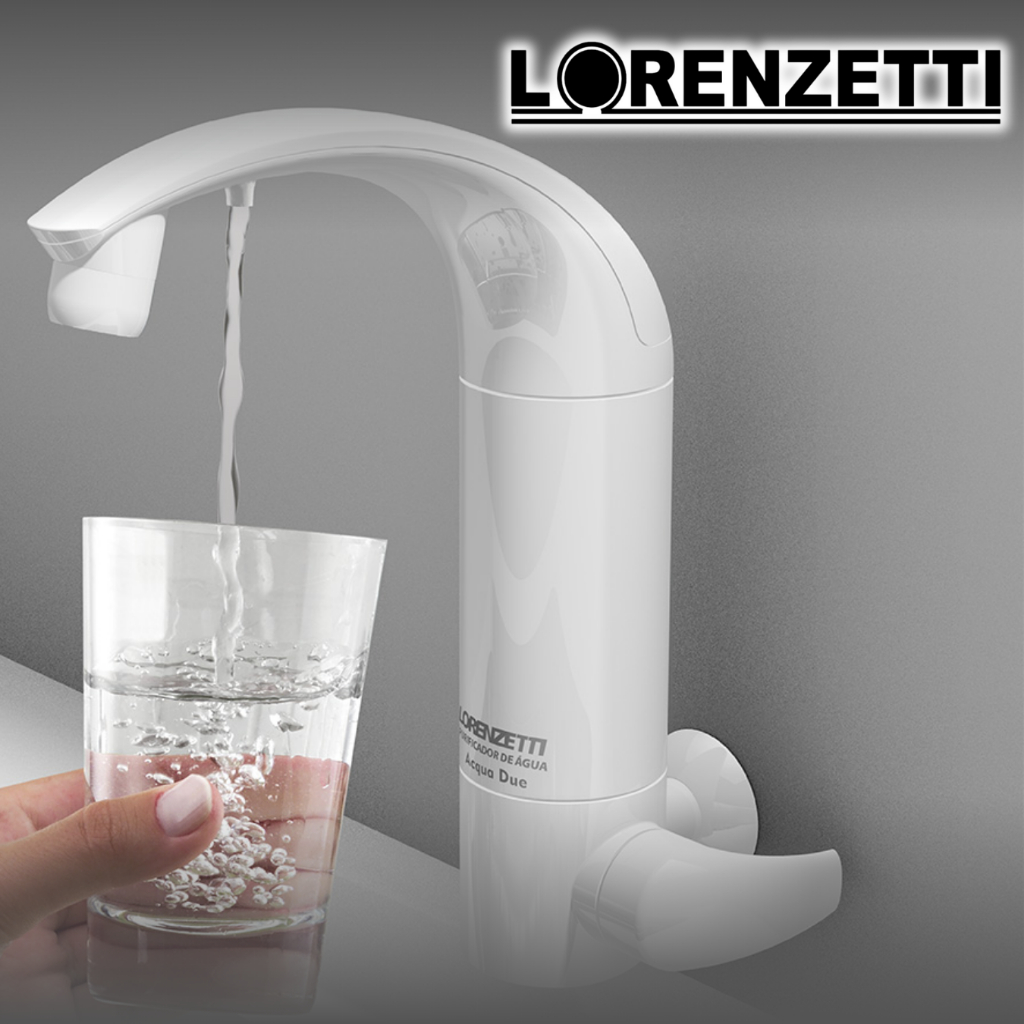 Torneira Com Filtro Purificador De Água Acqua Due Branco De Parede Lorenzetti