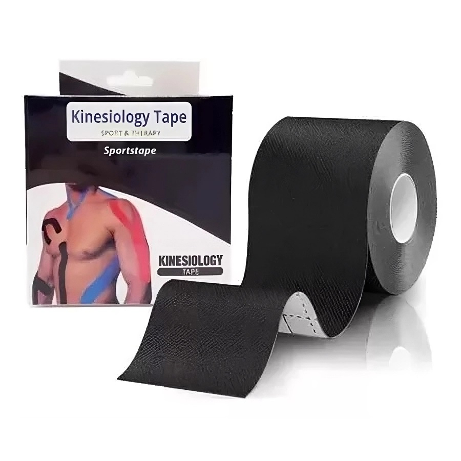 Kinesiology Tape Fita Kinésio Sportstape Bandagem Elástica Cor Preto Preto